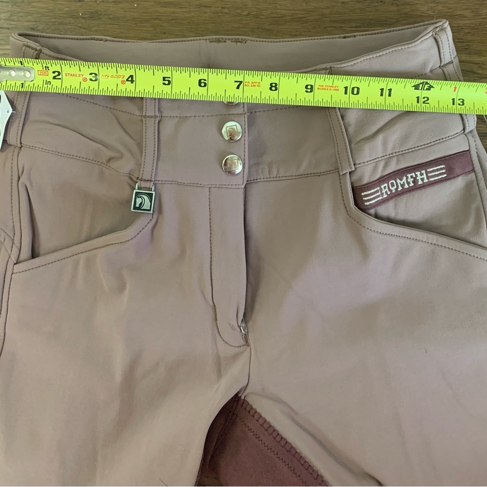 Romfh Champion Full Seat Breeches 26R Cowboy Pink Ruby 3 Button/Hook NWT - Picture 11 of 12